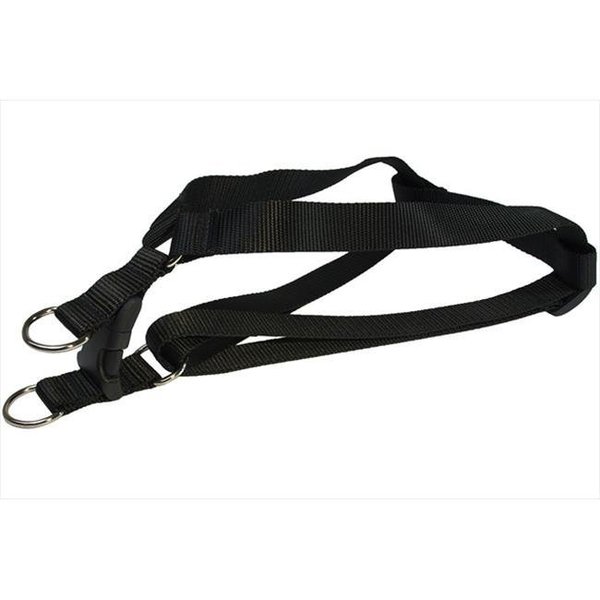 Sassy Dog Wear Sassy Dog Wear SOLID BLACK MED-H Nylon Webbing Dog Harness; Black - Medium SOLID BLACK MED-H